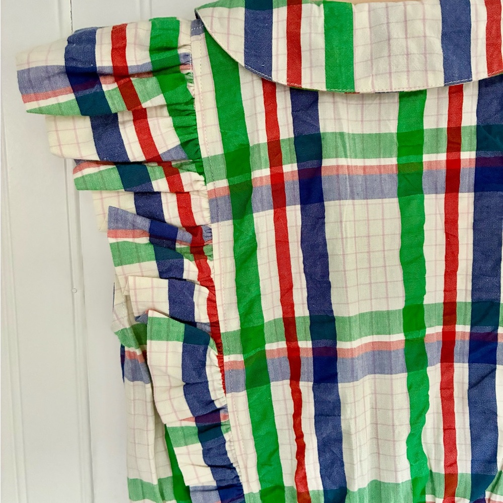 Bobo Choses Madras Checks Ruffle Woven Dress - Picture 11 of 13